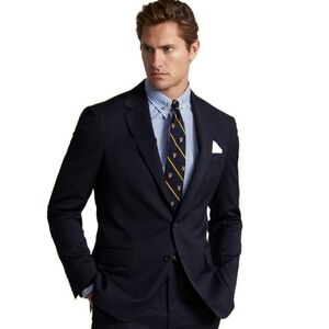Lauren Ralph Lauren Tailored Fit Blazer‎ Men's Size 46R Wool Serge Black Label